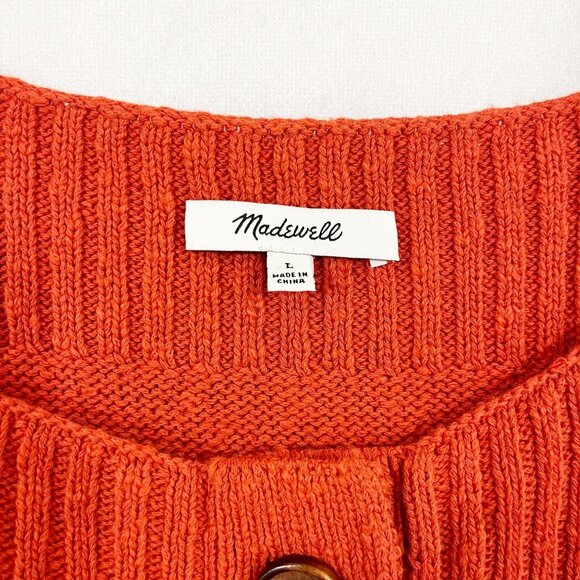 Madewell Rowe Button Front Knit Sweater Tank Top Square Neck - Size Large - Picture 3 of 6